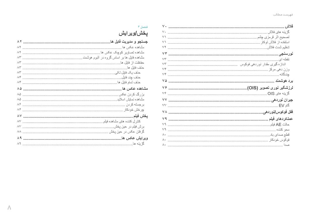 Samsung EV-NX11ZZBABIL, EV-NX11ZZBABME, EV-NX11ZZBBBSA, EV-NX11ZZBABIR manual شیاریو/شخپ 