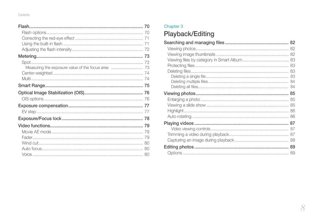 Samsung EV-NX11ZZBABIR, EV-NX11ZZBCBDE, EV-NX11ZZBABUS, EV-NX11ZZBABDE, EV-NX11ZZBABFR, EV-NX11ZZBABIT manual Playback/Editing 