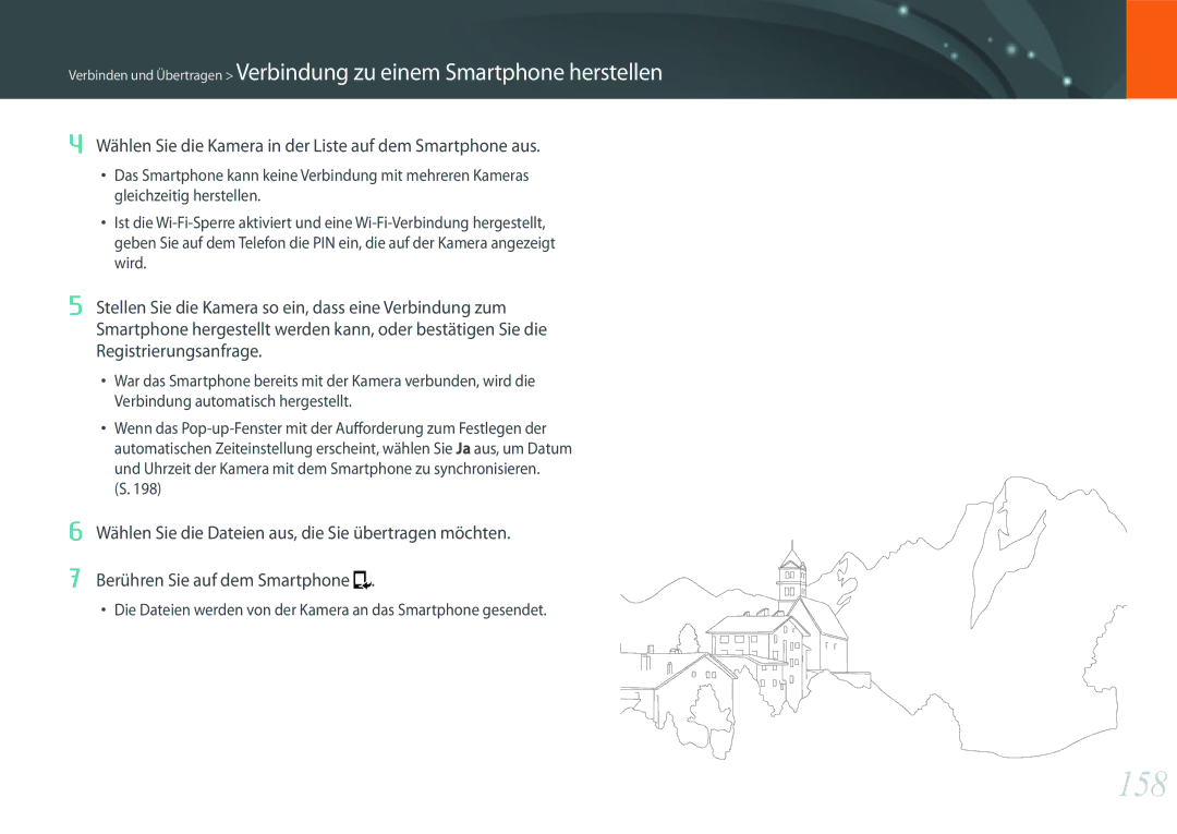 Samsung EV-NXF1ZZB2IDE, EV-NX1ZZZBMBDE, EV-NXF1ZZB2JDE manual 158, Wählen Sie die Kamera in der Liste auf dem Smartphone aus 