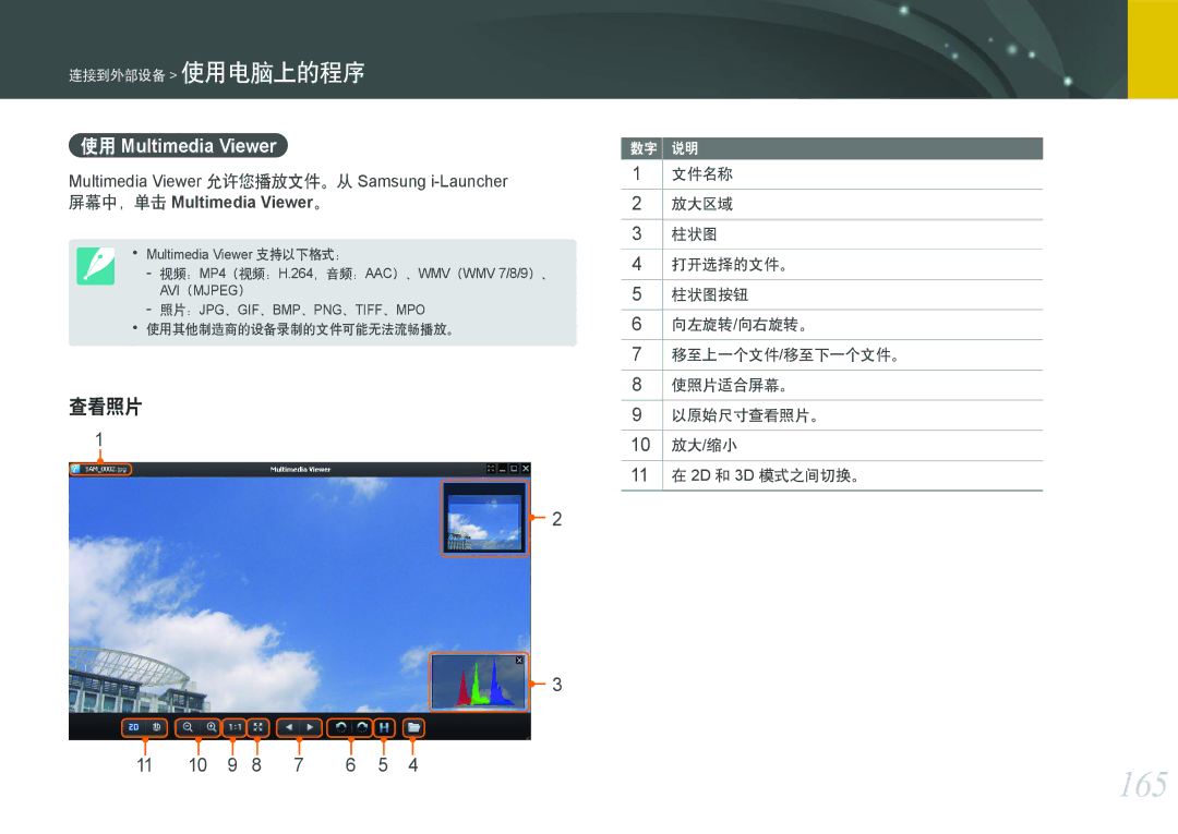 Samsung EV-NX2000BABHU, EV-NX2000BABDE, EV-NX2000BFWRO, EV-NX2000BFWHU manual 165, 查看照片 