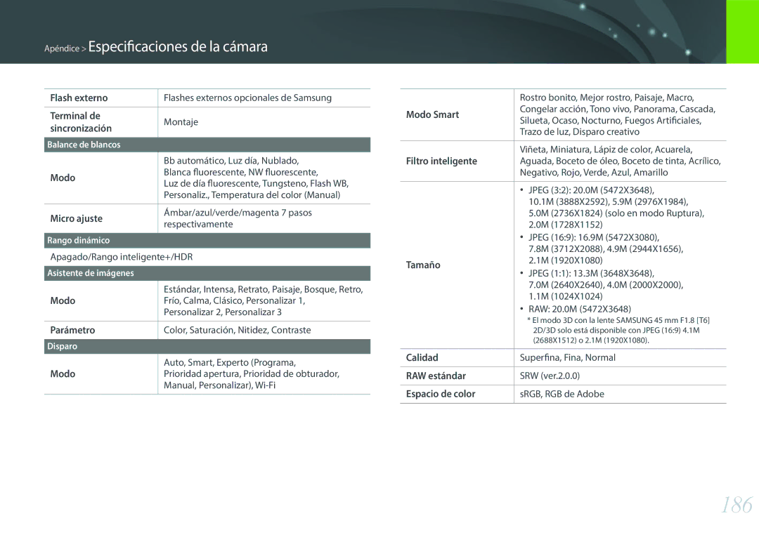 Samsung EV-NX2000BFWIL, EV-NX2000BABES, EV-NX2000BFWES manual 186, Micro ajuste 