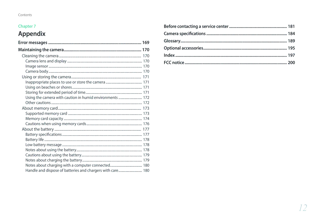 Samsung EV-NX2000BABUS user manual 169, 170 