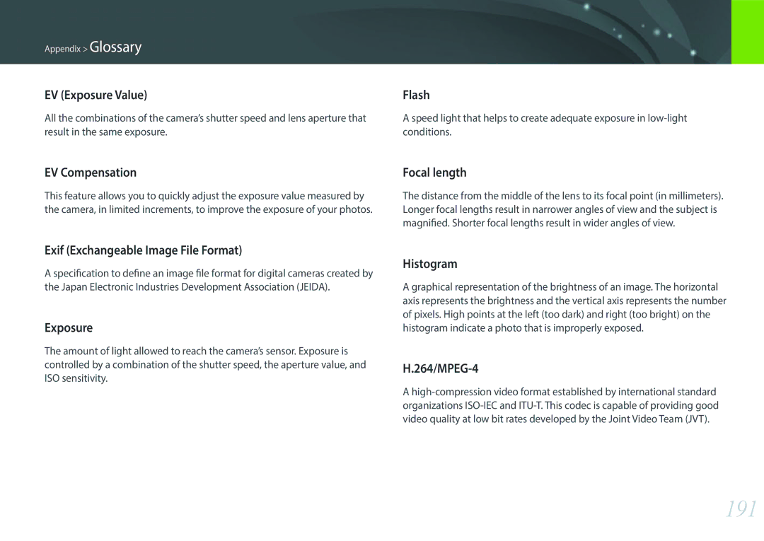 Samsung EV-NX2000BABUS user manual 191 