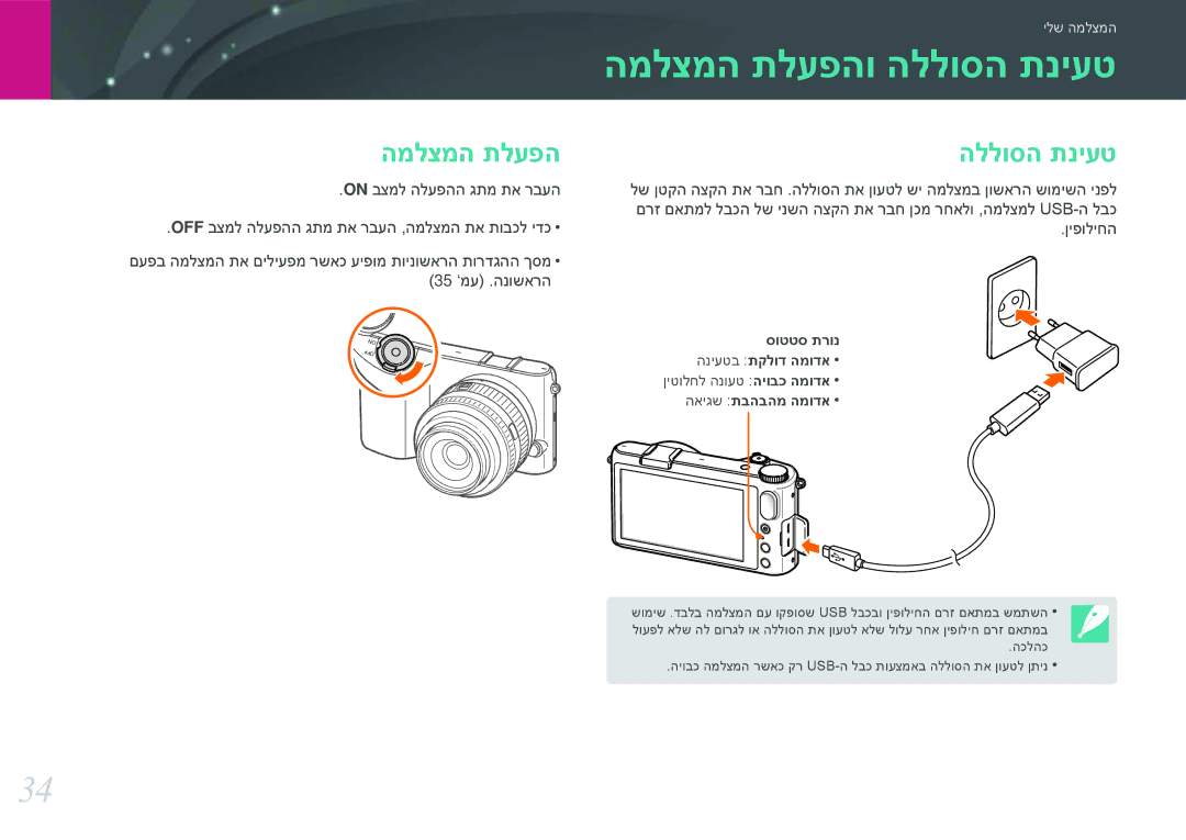 Samsung EV-NX2000BGWIL, EV-NX2000BFWDE, EV-NX2000BABDE, EV-NX2000BFWIL, EV-NX2000BHWIL manual המלצמה תלעפהו הללוסה תניעט 