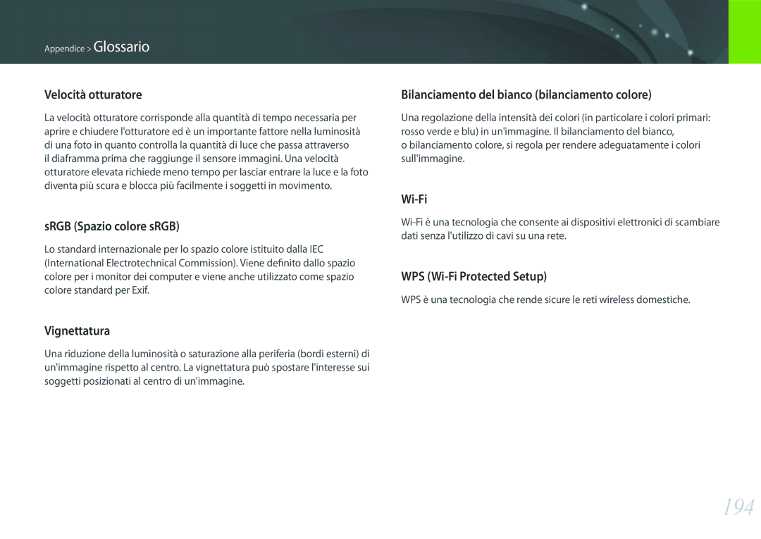 Samsung EV-NX2000BFWIT manual 194 