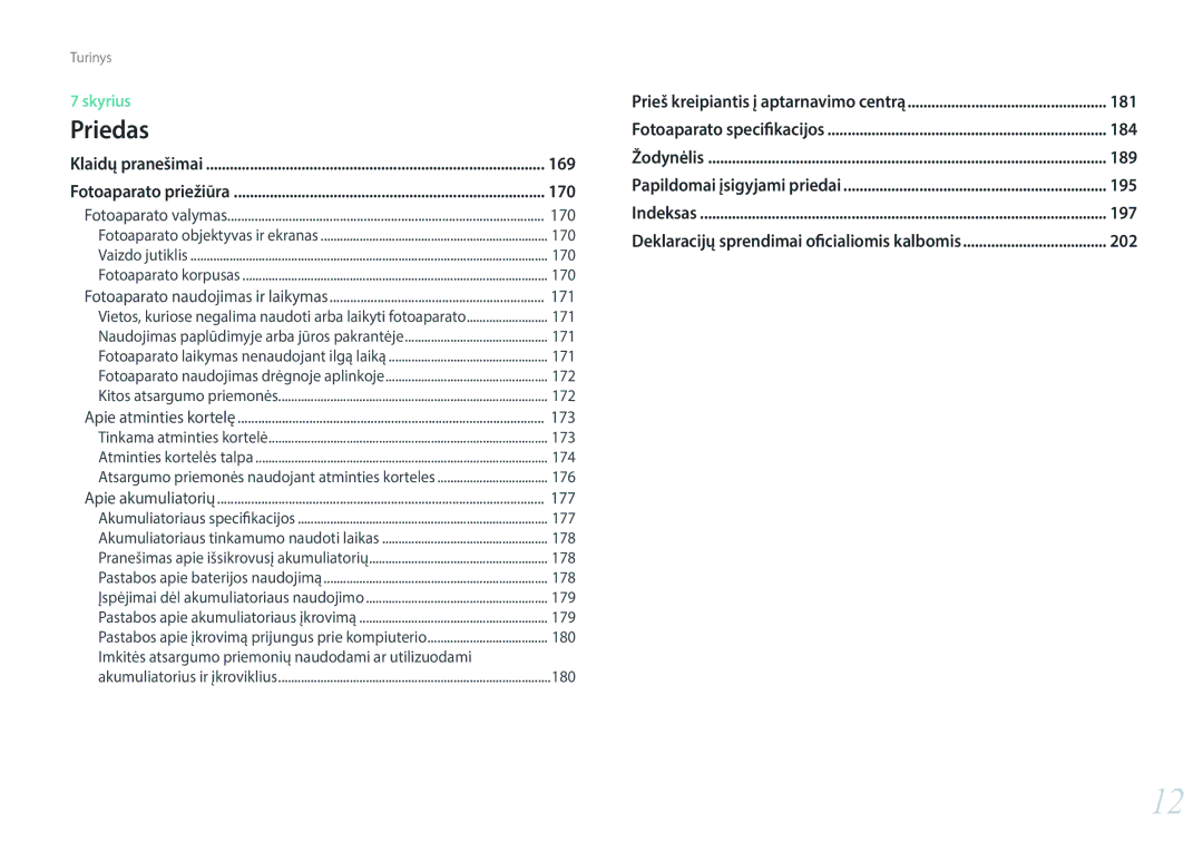 Samsung EV-NX2000BABLV, EV-NX2000BFWLV manual 169, 170 