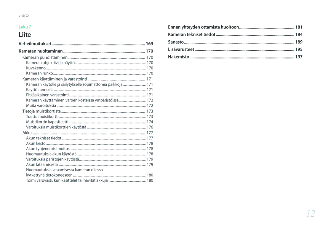 Samsung EV-NX2000BABDK, EV-NX2000BJPDK, EV-NX2000BABSE, EV-NX2000BFWDK, EV-NX2000BFWSE, EV-NX2000BJPSE manual 169, 170 