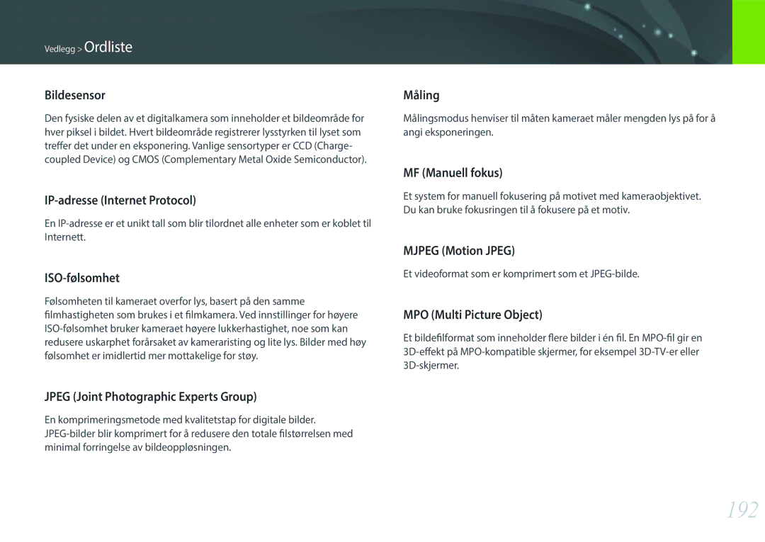 Samsung EV-NX2000BABDK, EV-NX2000BJPDK, EV-NX2000BABSE, EV-NX2000BFWDK, EV-NX2000BFWSE, EV-NX2000BJPSE manual 192 