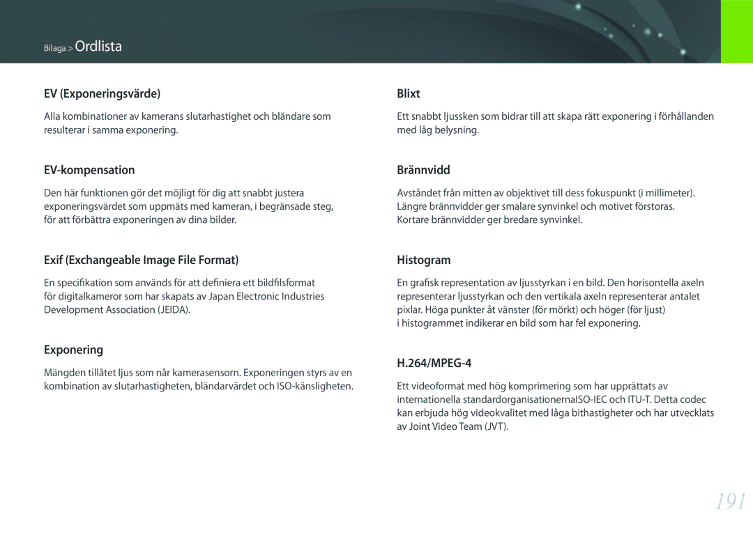 Samsung EV-NX2000BJPDK, EV-NX2000BABDK, EV-NX2000BABSE, EV-NX2000BFWDK, EV-NX2000BFWSE, EV-NX2000BJPSE manual 191 