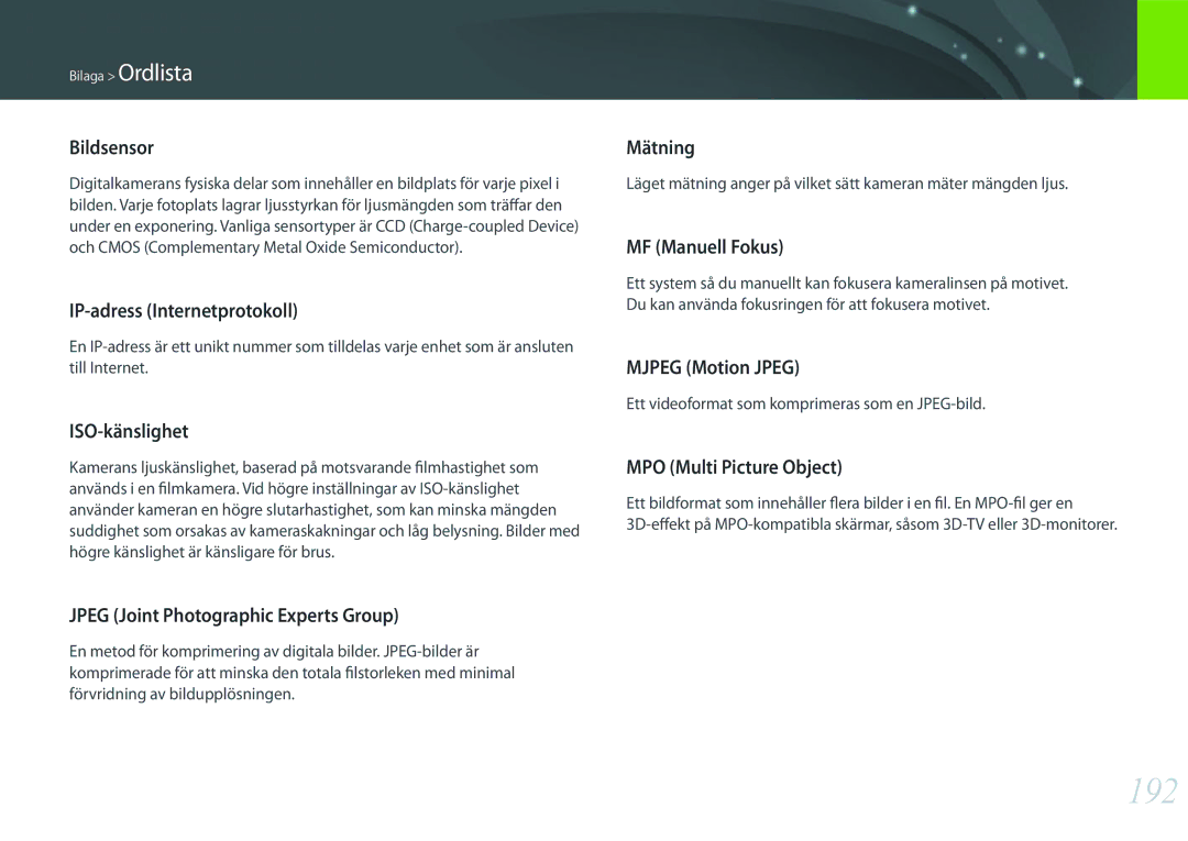 Samsung EV-NX2000BABDK, EV-NX2000BJPDK, EV-NX2000BABSE, EV-NX2000BFWDK, EV-NX2000BFWSE, EV-NX2000BJPSE manual 192 