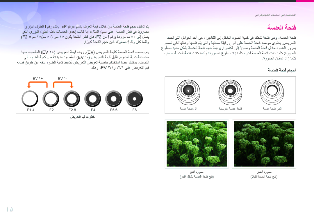 Samsung EV-NX2000BJPSA, EV-NX2000DGWM3, EV-NX2000BFWSA, EV-NX2000BABSA manual ةسدعلا ةحتف, ةروصلا ناقمغ داز املك 