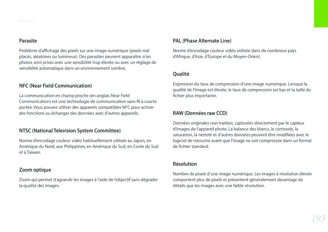 Samsung EV-NX2000BFWCH, EV-NX2000BSBFR, EV-NX2000BPWFR, EV-NX2000BQWFR manual 193 