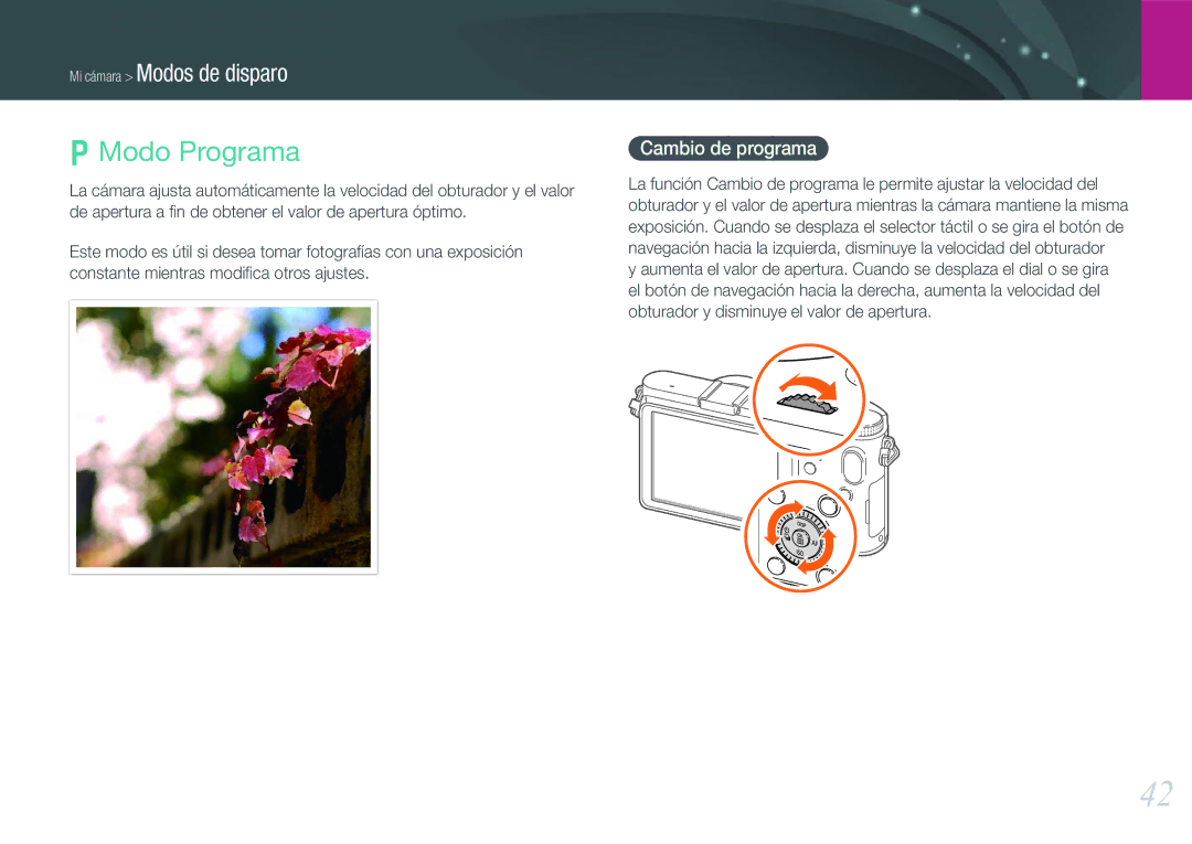 Samsung EV-NX200ZBABES manual Modo Programa, Cambio de programa 