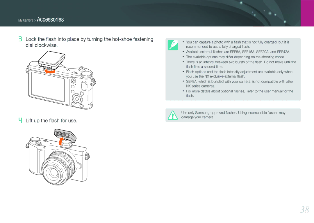 Samsung EV-NX200ZBABDE, EV-NX200ZBSBFR, EV-NX200ZBABPL, EV-NX200ZBSBDE, EV-NX200ZBSTDE, EV-NX200ZBABFR My Camera Accessories 