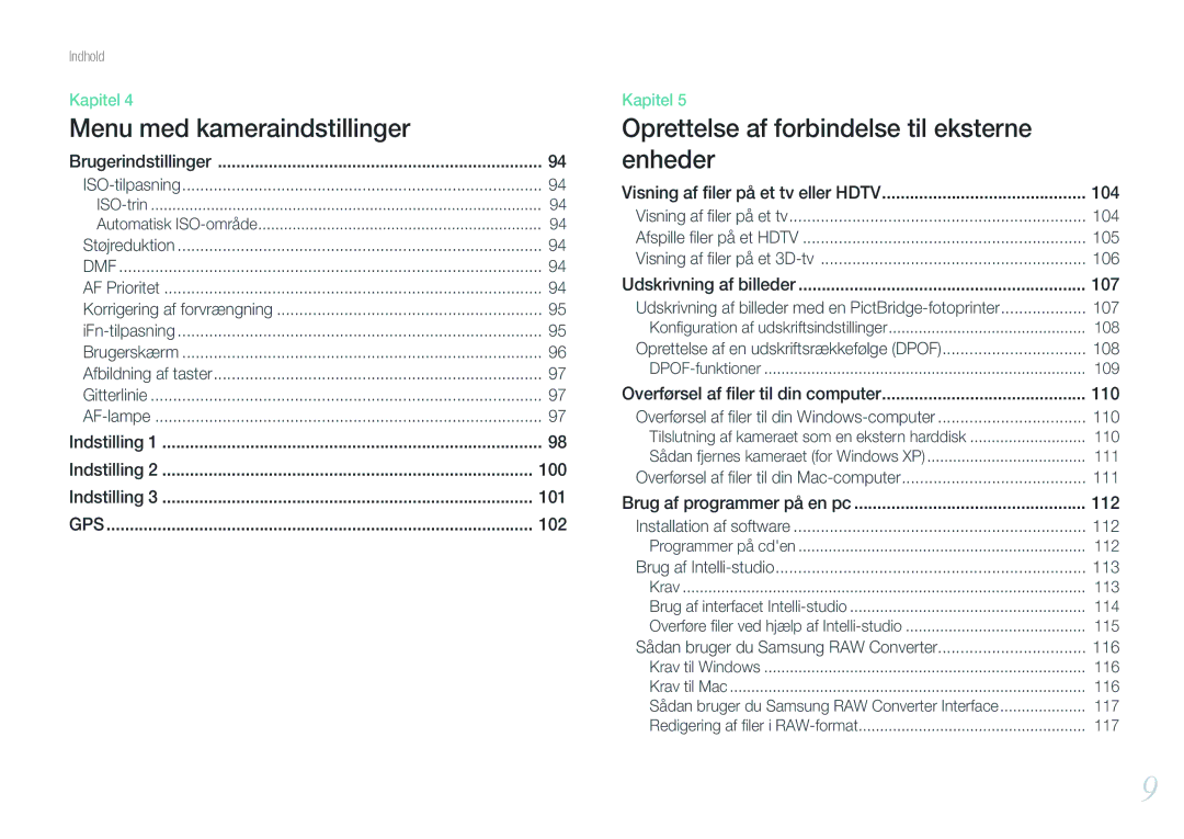 Samsung EV-NX200ZBSBSE, EV-NX200ZBSBDK manual 104, 105, 106, 107, 108, 110, 111, 112, 113, 116 