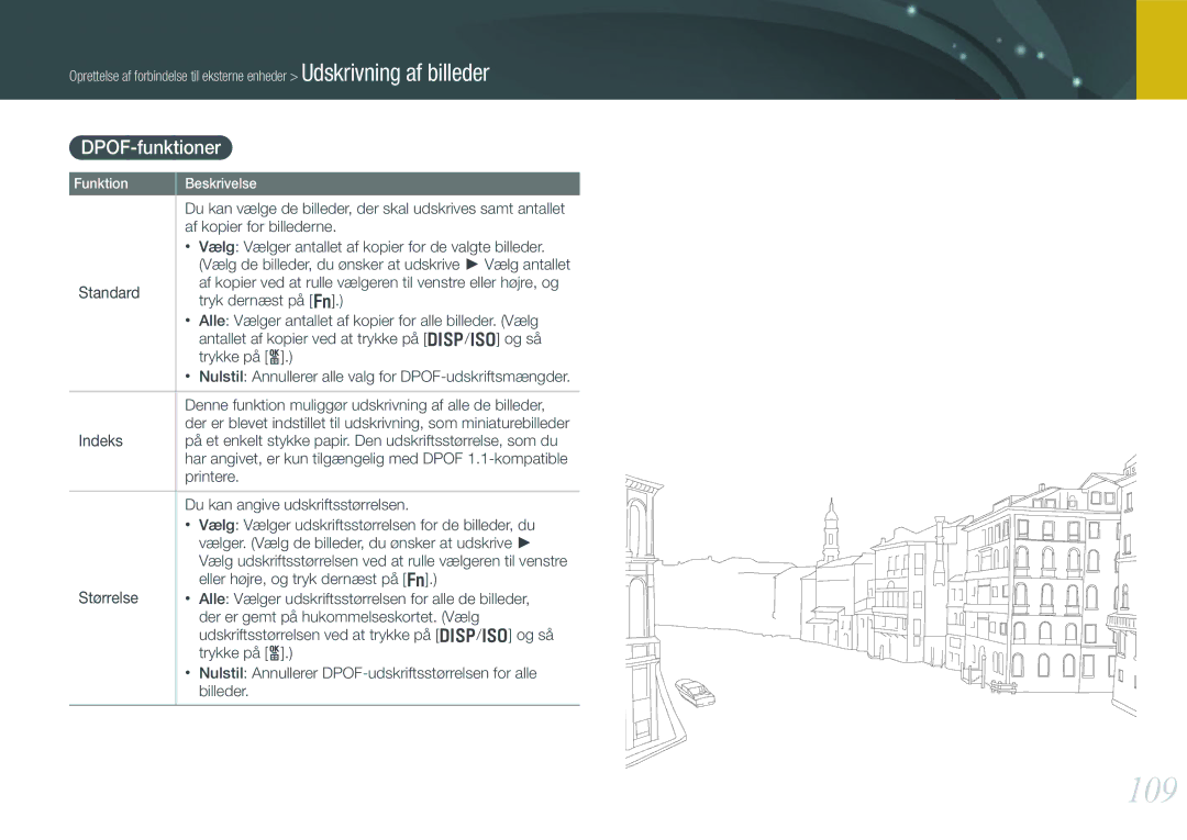 Samsung EV-NX200ZBSBSE, EV-NX200ZBSBDK manual 109, DPOF-funktioner 
