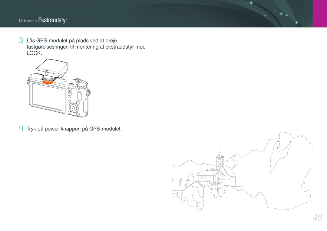 Samsung EV-NX200ZBSBDK, EV-NX200ZBSBSE manual Mit kamera Ekstraudstyr 