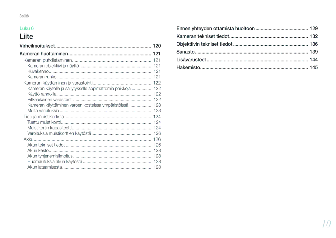 Samsung EV-NX200ZBSBDK, EV-NX200ZBSBSE manual 121, 122, 124, 126 