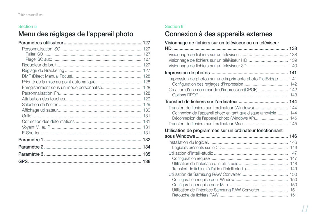 Samsung EV-NX20ZZBSBFR manual 127, 128, 129, 130, 131, 138, 139, 140, 141, 142, 144, 145, 146, 147, 150 