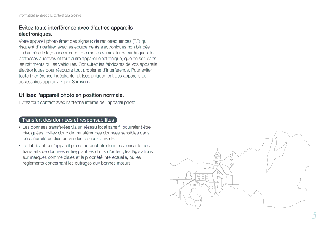 Samsung EV-NX20ZZBSBFR manual Utilisez l’appareil photo en position normale, Transfert des données et responsabilités 