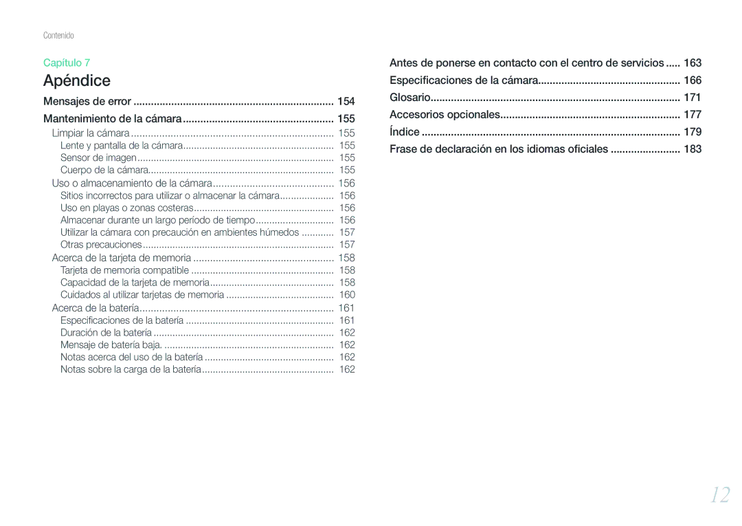 Samsung EV-NX20ZZBSBES, EV-NX20ZZBSBIL manual 155, 156, 158, 161 