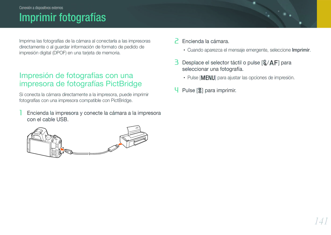 Samsung EV-NX20ZZBSBIL, EV-NX20ZZBSBES manual Imprimir fotografías, 141 