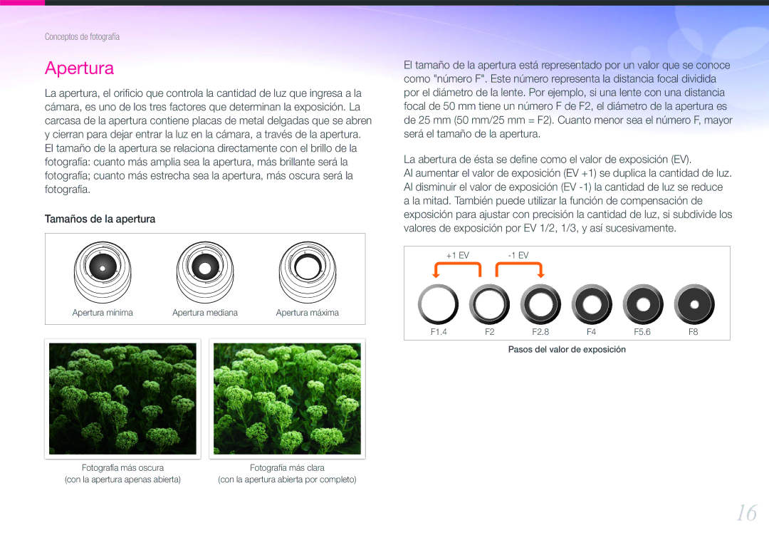 Samsung EV-NX20ZZBSBES, EV-NX20ZZBSBIL manual Apertura 