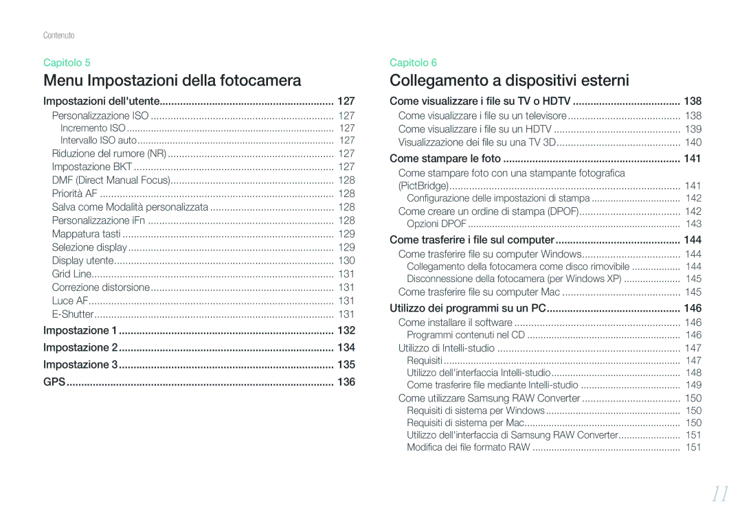 Samsung EV-NX20ZZBSBIT manual 127, 128, 129, 130, 131, 138, 139, 140, 141, 142, 144, 145, 146, 147, 150 