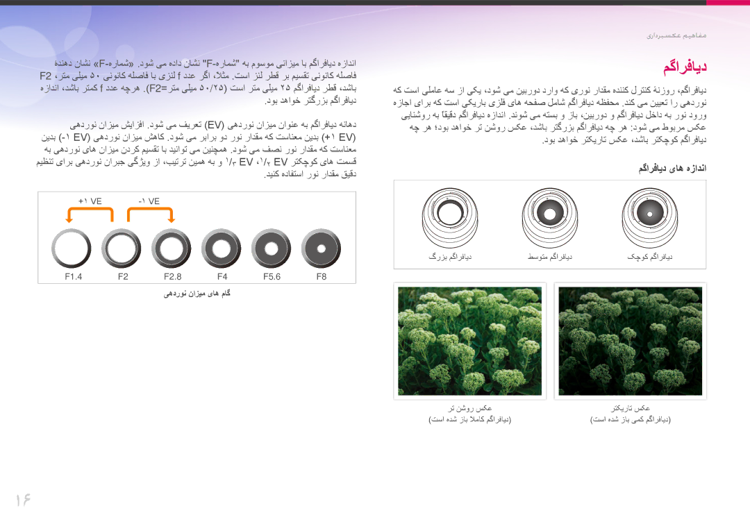 Samsung EV-NX20ZZDSBME, EV-NX20ZZBSBSA manual مگارفاید, دوب دهاوخ رتکيرات سکع ،دشاب رتکچوک مگارفايد 