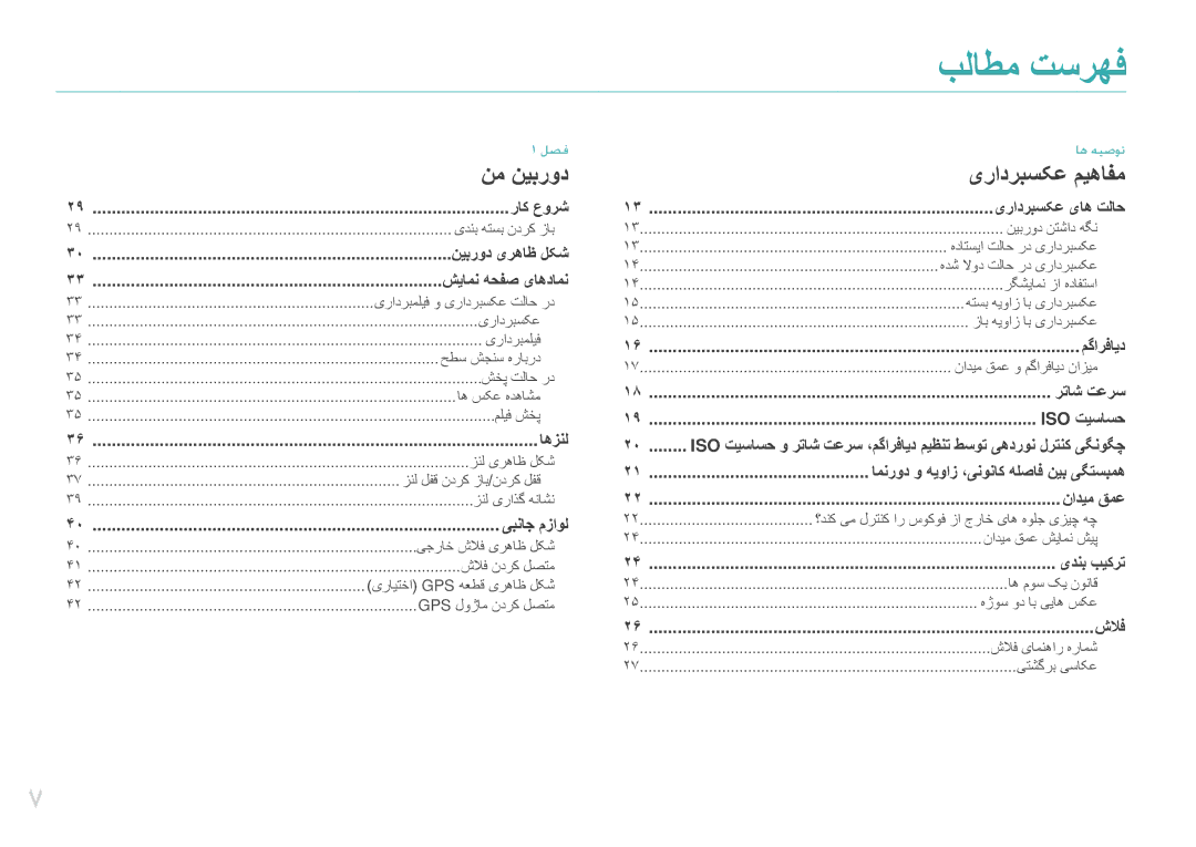 Samsung EV-NX20ZZBSBSA, EV-NX20ZZDSBME manual بلاطم تسرهف 