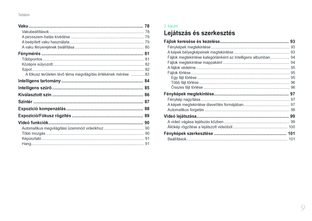 Samsung EV-NX20ZZBZBSE, EV-NX20ZZBSBSE, EV-NX20ZZBSBDK, EV-NX20ZZBSBHU manual 100, 101 