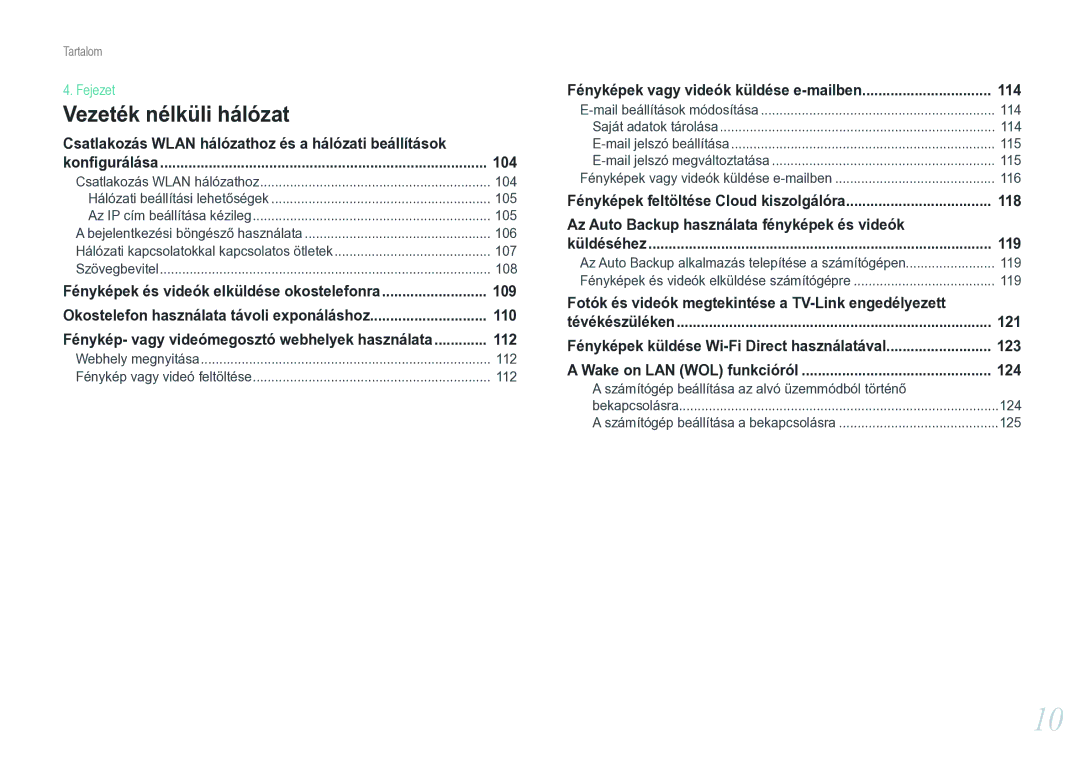 Samsung EV-NX20ZZBSBHU, EV-NX20ZZBSBSE, EV-NX20ZZBSBDK, EV-NX20ZZBZBSE manual 104, 109, 110, 112, 114, 118, 119, 121, 123, 124 