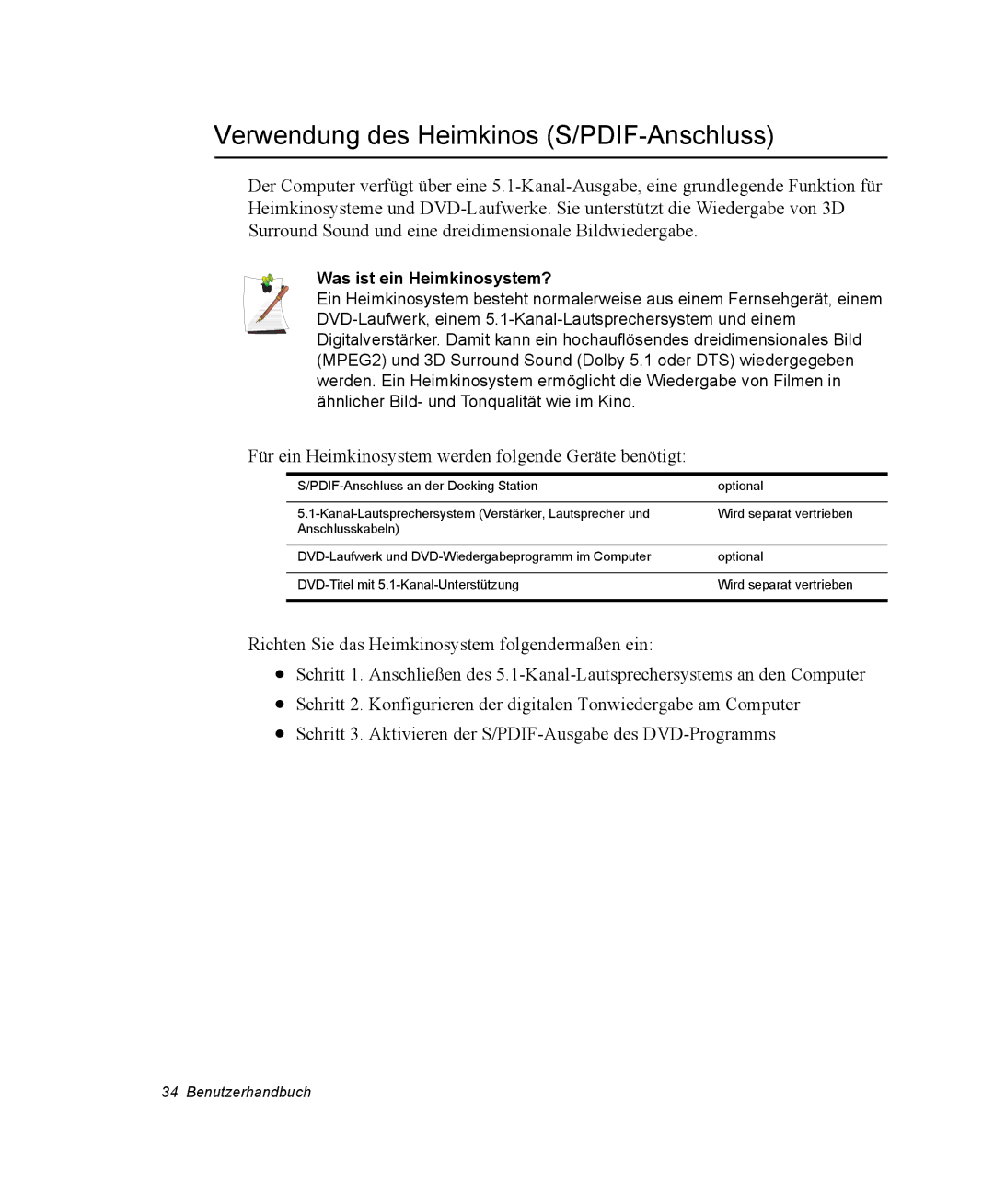 Samsung EV-NX20ZZBSBFR, EV-NX20ZZBZBNL manual Verwendung des Heimkinos S/PDIF-Anschluss, Was ist ein Heimkinosystem? 