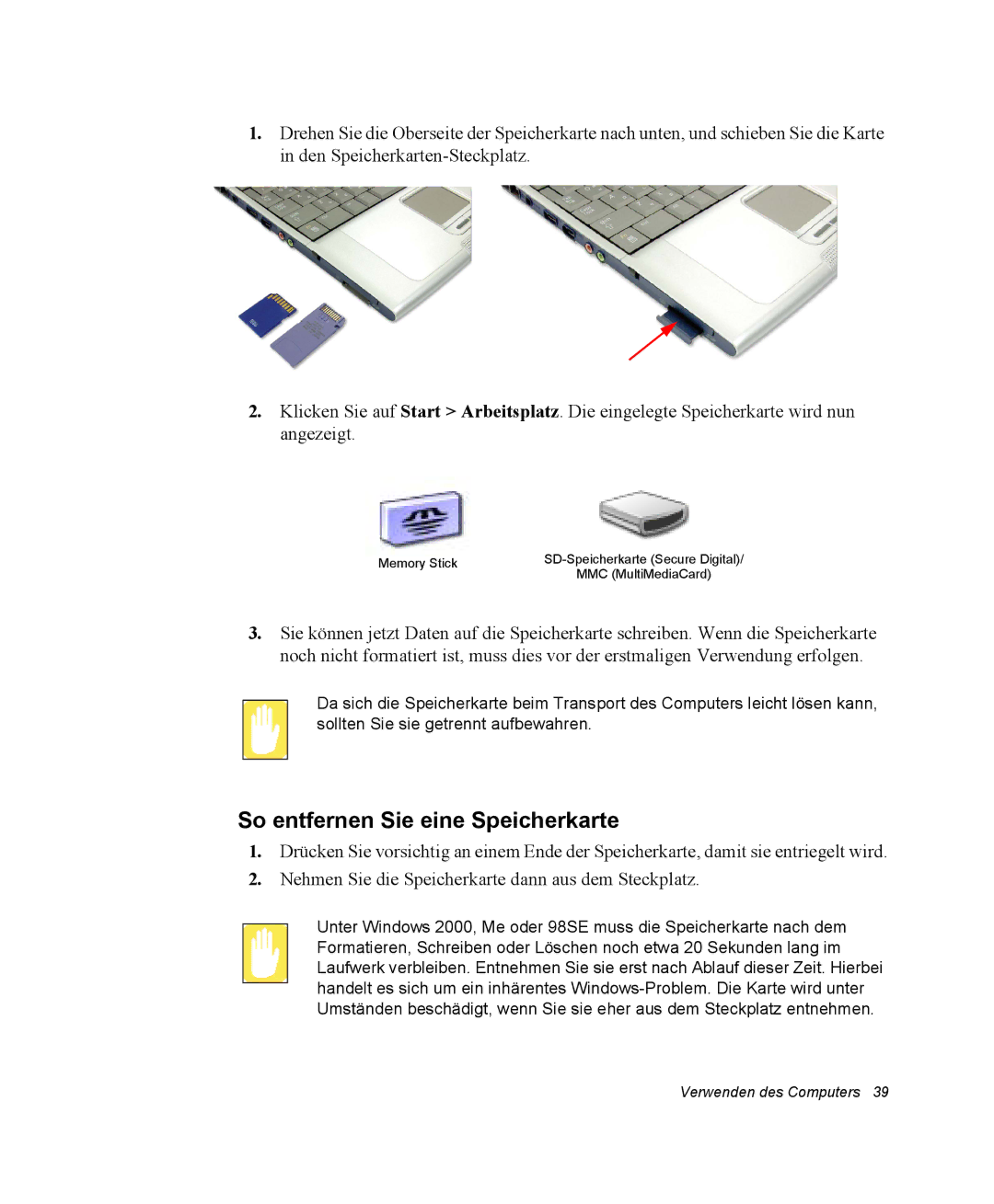 Samsung NQ20RP2QTQ/SEG, EV-NX20ZZBZBNL, EV-NX20ZZBZBDE, EV-NX20ZZBSBDE, EV-NX20ZZBSBPT So entfernen Sie eine Speicherkarte 