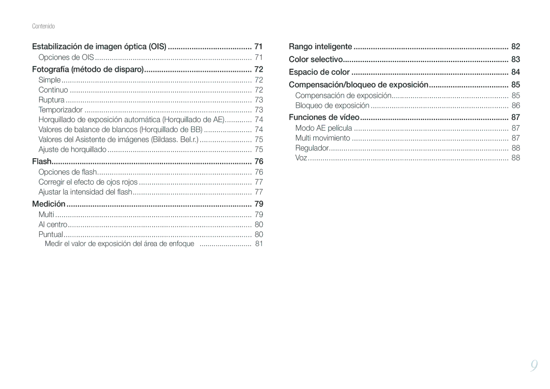 Samsung EV-NX210ZBSBES, EV-NX210ZBSTIL manual Compensación/bloqueo de exposición 