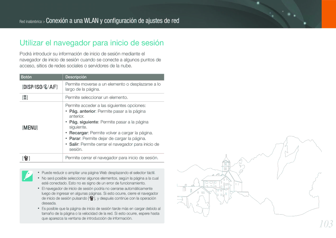 Samsung EV-NX210ZBSBES, EV-NX210ZBSTIL manual 103, Utilizar el navegador para inicio de sesión 