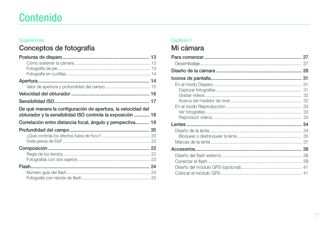 Samsung EV-NX210ZBSBES, EV-NX210ZBSTIL manual Contenido 