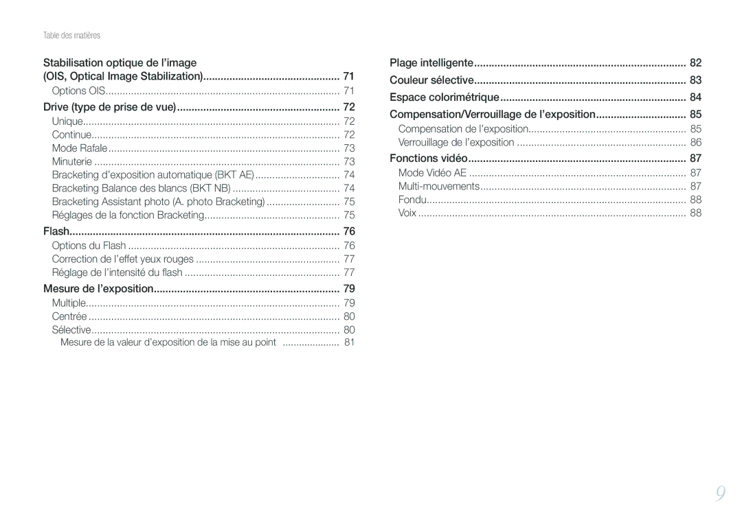 Samsung EV-NX210ZBSBFR manual Stabilisation optique de l’image 