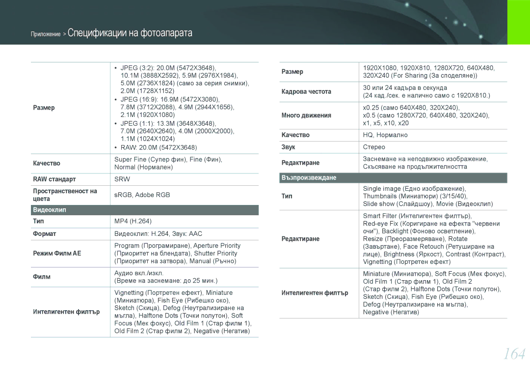 Samsung EV-NX210ZBSBRO manual 164, Видеоклип, Възпроизвеждане 