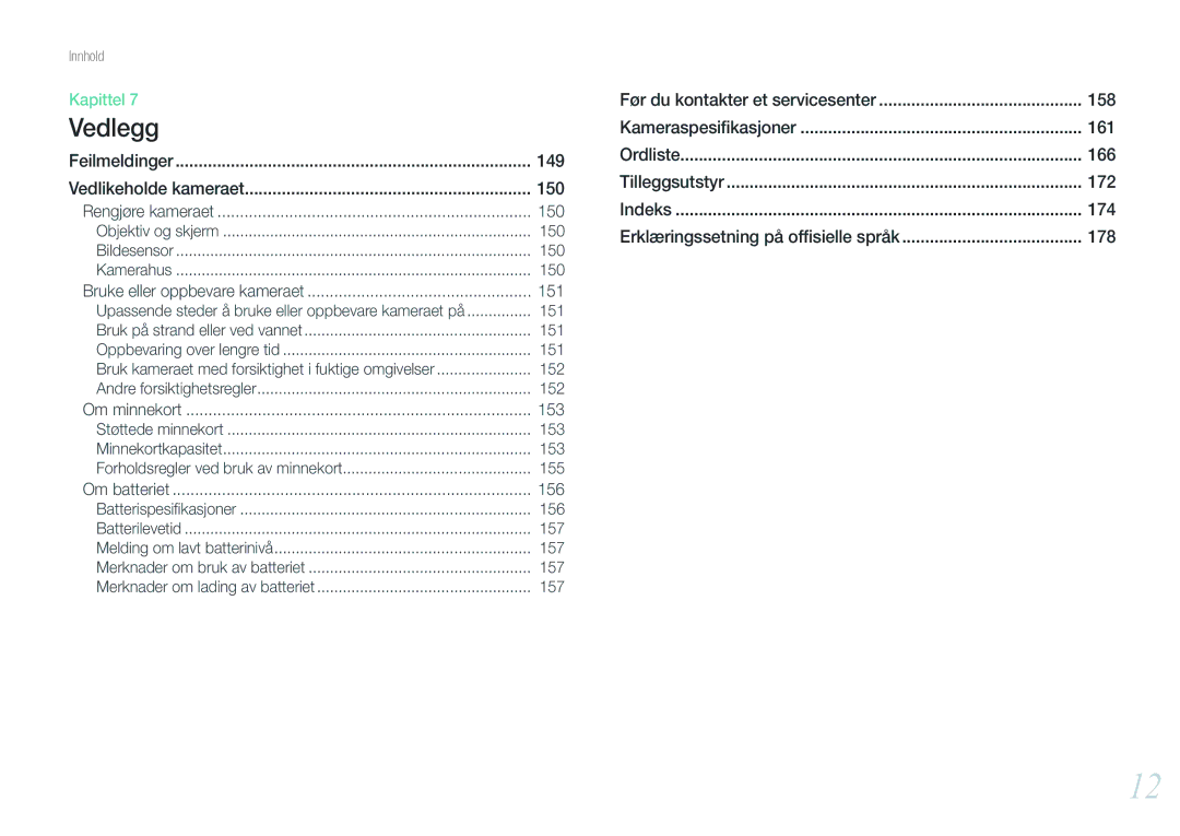 Samsung EV-NX210ZBSTSE, EV-NX210ZBSTDK manual 150, 151, 153, 156 