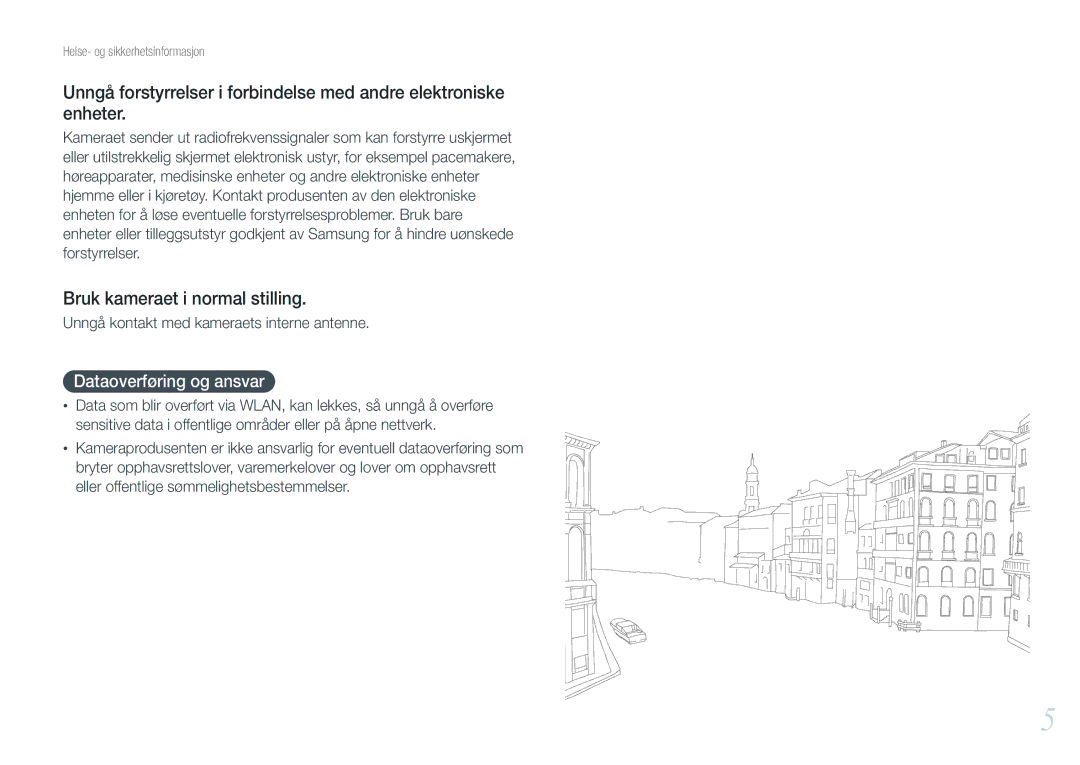 Samsung EV-NX210ZBSTDK, EV-NX210ZBSTSE manual Bruk kameraet i normal stilling, Dataoverføring og ansvar 