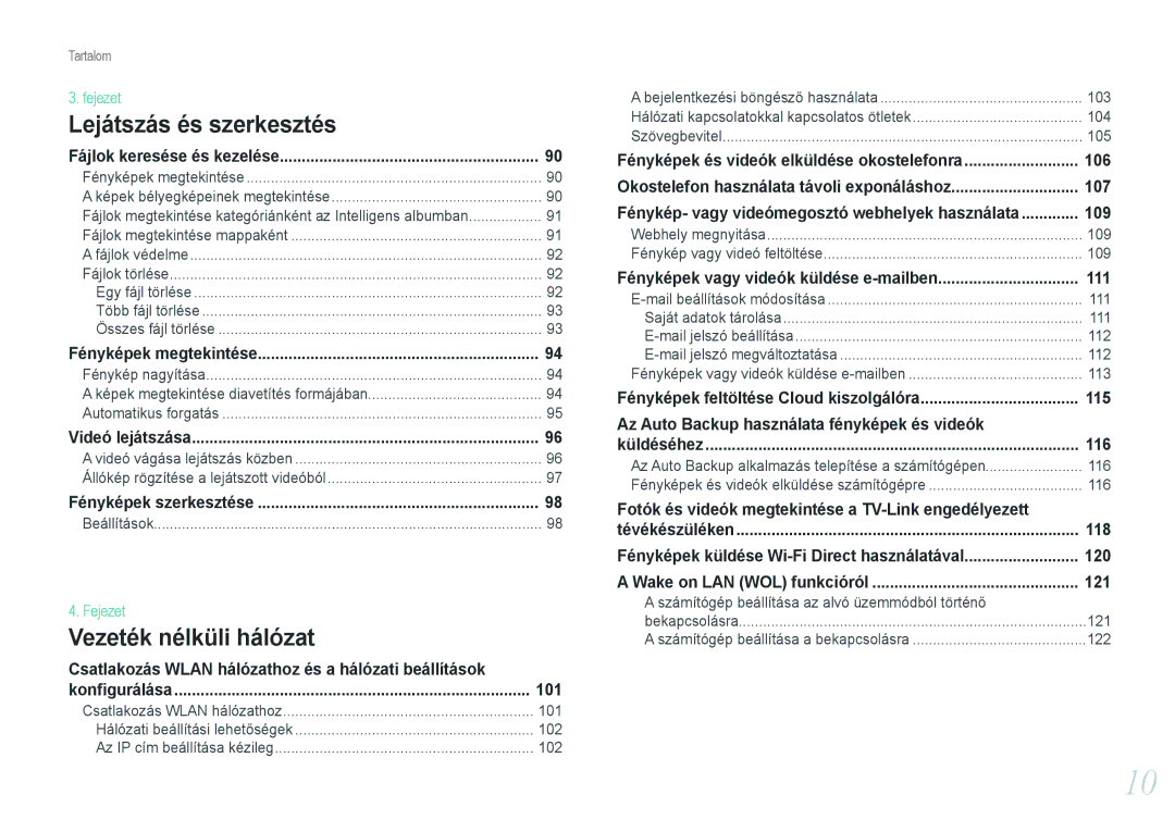 Samsung EV-NX210ZBSTSE, EV-NX210ZBSTDK manual 101, 106, 107, 109, 111, 115, 116, 118, 120, 121 