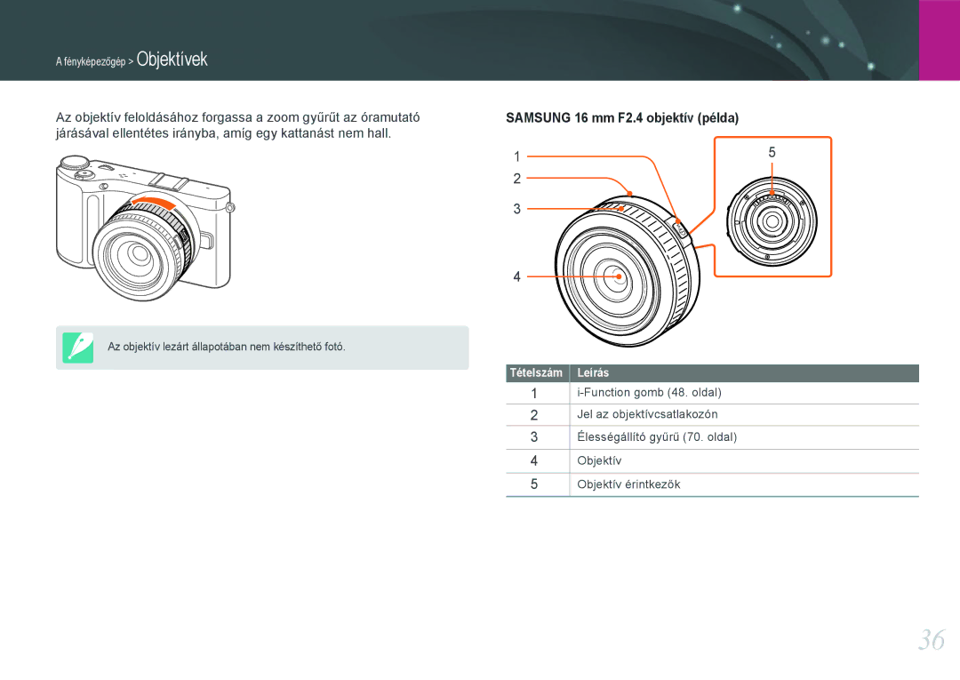 Samsung EV-NX210ZBSTSE, EV-NX210ZBSTDK manual Samsung 16 mm F2.4 objektív példa 