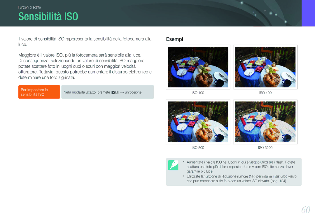 Samsung EV-NX210ZBSBIT, EV-NX210ZBSTIT manual Sensibilità ISO, Esempi 