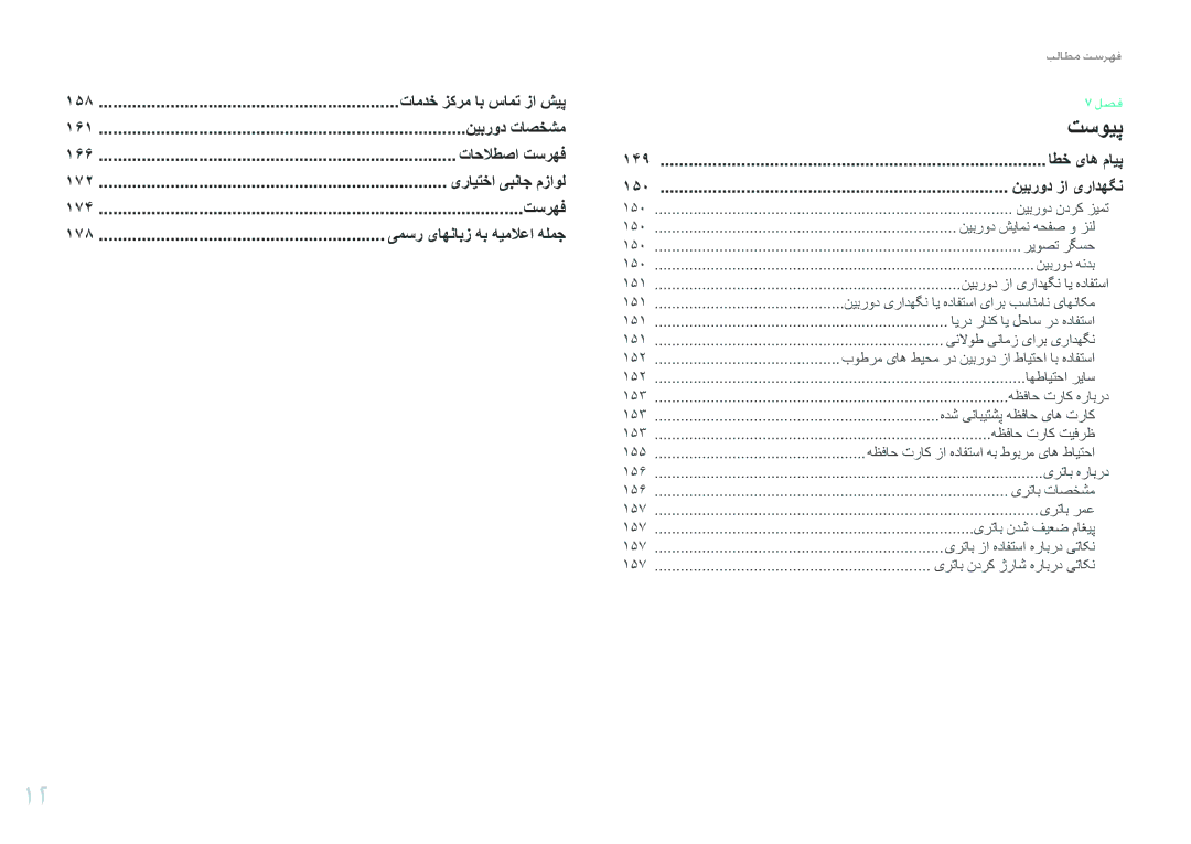 Samsung EV-NX210ZBSBSA, EV-NX210ZDSTME, EV-NX210ZDSBIR, EV-NX210ZDSBME 158, 161 نیبرود تاصخشم 166, 172, 174, 178, 149, 150 