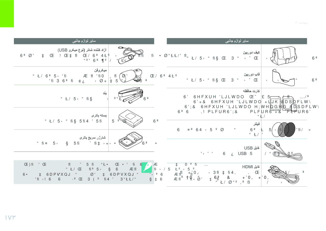 Samsung EV-NX210ZBSBAE, EV-NX210ZDSTME, EV-NX210ZDSBIR, EV-NX210ZDSBME manual 173, مفویررعااماوماجاعله مطلیش, یبناج مزاول ریاس 