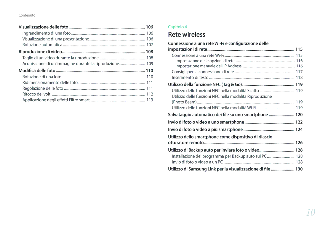 Samsung EV-NX3300BEBIT, EV-NX3000BEHIT, EV-NX3000BEIIT manual 106, 108, 110, 115, 119, 120, 122, 124, 126, 128, 130 