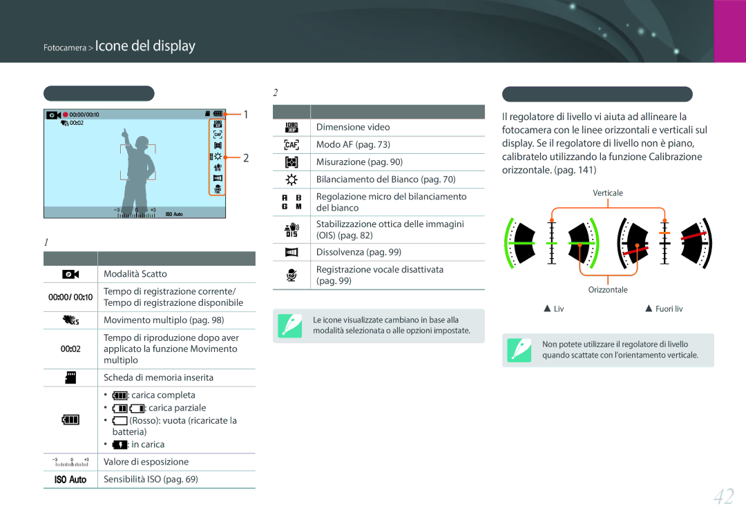 Samsung EV-NX3000BEIIT, EV-NX3000BEHIT manual Registrazione video, Informazioni sul regolatore di livello 