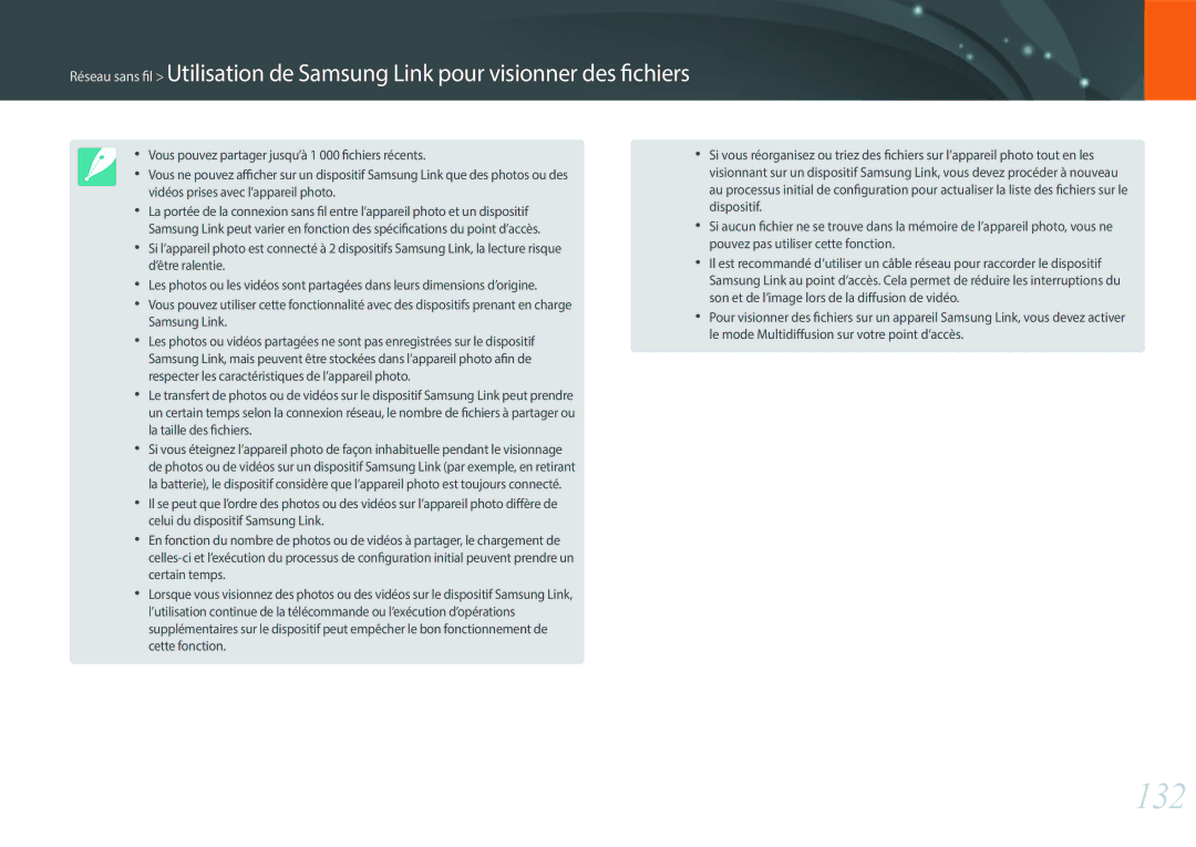 Samsung EV-NX3000BEHFR, EV-NX3000BOHFR, EV-NX3000BOIFR, EV-NX3000BPHFR manual 132 