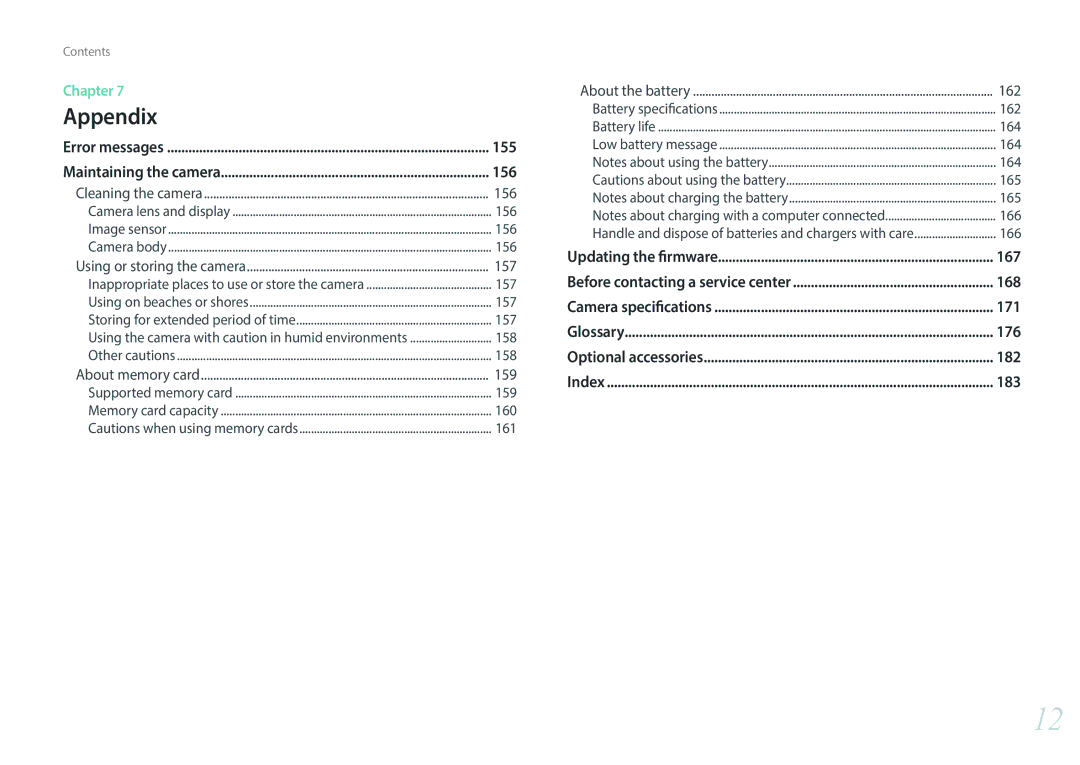 Samsung EV-NX3000BEHIT, EV-NX3000BOHFR, EV-NX3000BOIDE, EV-NX3000BOIAT, EV-NX3000BOHTR manual 155, 156, 168, 171, 176, 182, 183 